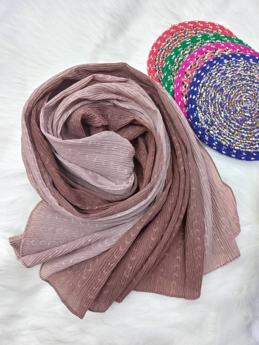Ribbed Shaded Cotton N Chiffon