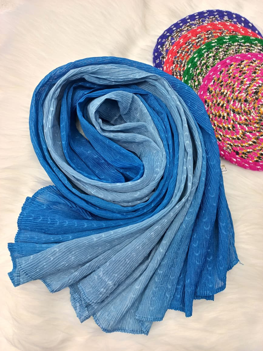 Ribbed Shaded Cotton N Chiffon