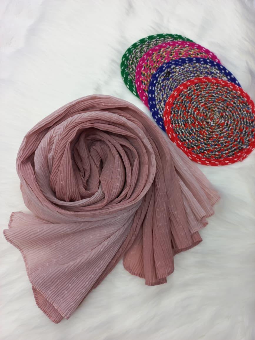 Ribbed Shaded Cotton N Chiffon