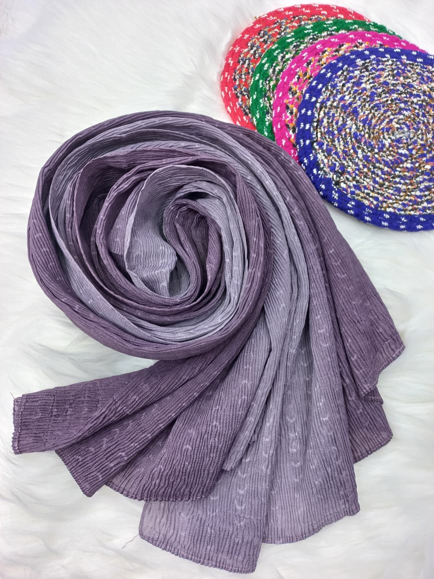 Ribbed Shaded Cotton N Chiffon